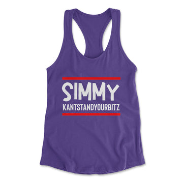Simmy Kantstandyourbitz Womens Racerback Tank in Purple Rush color